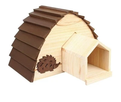 ONLINEBULL WOODEN HEDGEHOG HOUSE OUTDOOR HIBERNATION NEST HOGITAT WILDLIFE SHELTER BOX