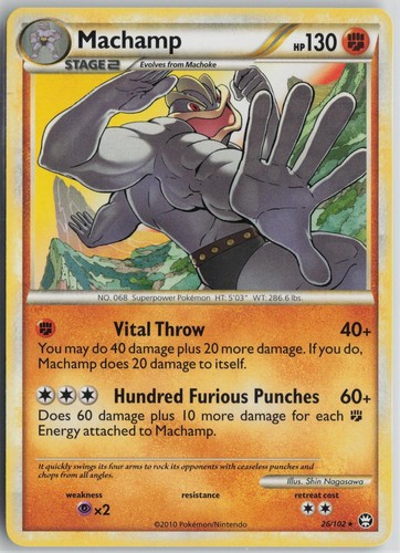 Machamp 26/102 Rare HGSS Triumphant Pokemon Near Mint