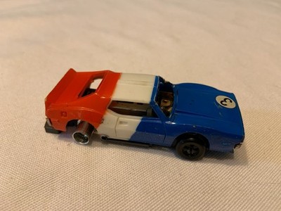Tyco AMC AMX Javelin HO Slot Car Vintage 1970s Toy Red White Blue Parts Car
