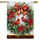 Briarwood Lane Cardinal Wreath House Flag