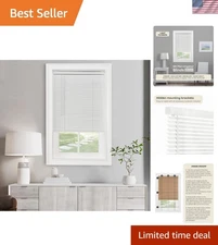 Pearl White Cordless Light Filtering Mini Blinds 26x64 for Sophisticated Spaces