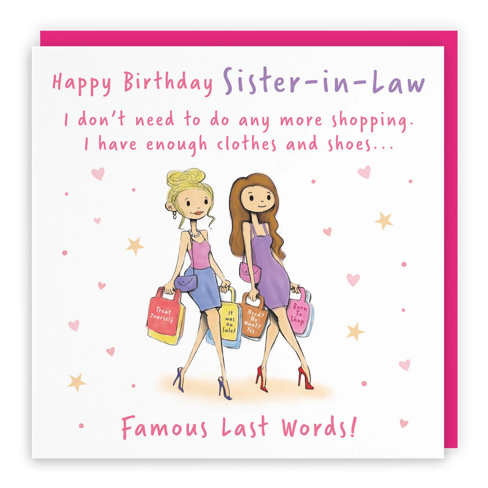 Sister-in-Law Birthday Card Shopping Silly Squiggles