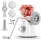 Fleischwolf, Wurstfüller, Gebäckpresse, Edelstahl, manuell, 4 in 1, Weiß