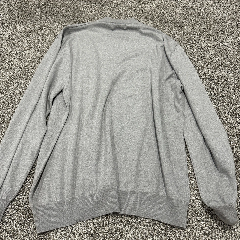 全新带标签 Bachrach 100% 精细美利奴羊毛灰色意大利长袖毛衣,尺寸 XXL — 第 2/4 张图片