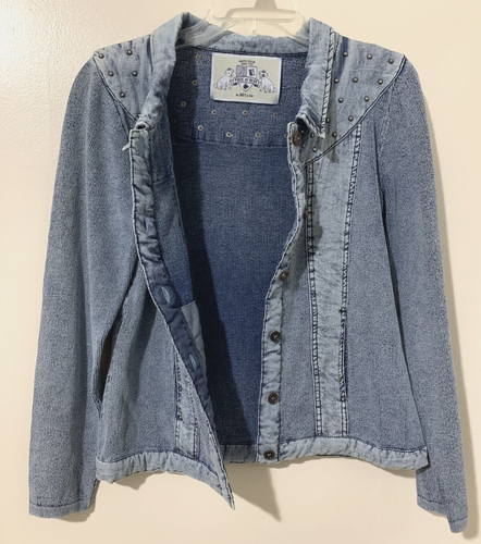 PIECE OF BLUE Cardigan PROTOTYPE 1 of 300 Sweater Jacket Lt. Denim SMALL EUC - Picture 10 of 12