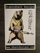 M240bear M240b Machine Gun Grizzly Bear Vinyl Sticker By Diamondback Designs