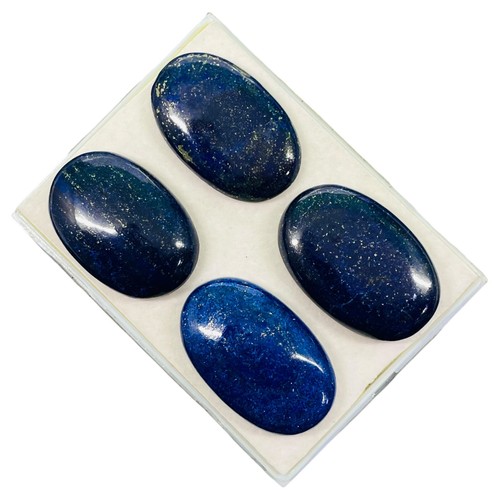4 Stck. Natürlicher Lapislazuli 53-57 mm Unbehandelt Riesig Lose Cabochon Edelsteine Posten - Bild 6 von 10