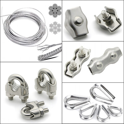 Drahtseilklemmen Edelstahl V2A Drahtseil Kauschen Bügelklemme Simplex Duplex V2