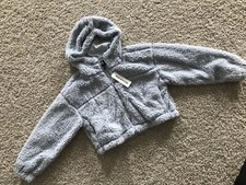 NWT BDG Urban Outfitters Cropped Sherpa Jacket Hoodie Small 79