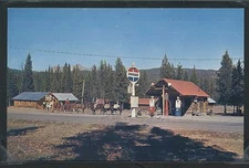 MT Cook STD CHROME 1950's CHEVRON GAS STATION & SKYLINE DUDE RANCH Yellowstone