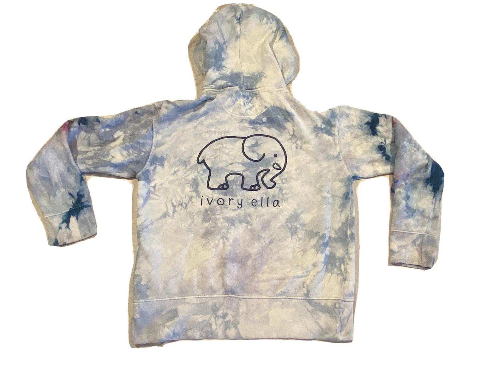 OFF WHITE Felpa con cappuccio avorio Ella tie dye taglia small blu viola