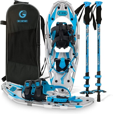 G2 21/25/30/36 Inches Light Weight Snowshoes with Toe Box EVA Padded Ratchet Bin