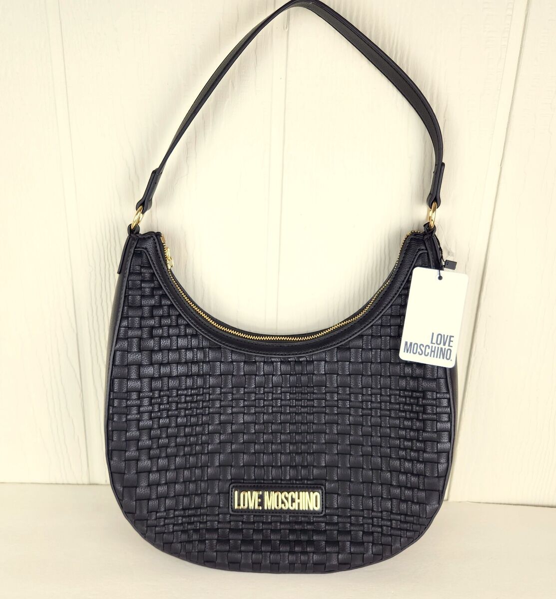 Love Moschino Woven Hobo Bag Nero Black Shoulder Bag Basket Love Moschino Woven Hobo Bag Nero Black Shoulder Bag Basket