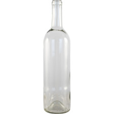 Bordeaux Wine Bottles  Clear  750mL  Case of 12 - Wine, Spirits, fits 9 Cork