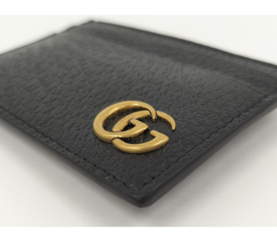 GUCCI Men's Black Card Case Leather Wallet 436022 Luxury Designer