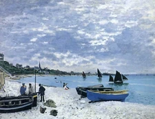 Claude Monet The Beach at Sainte-Adresse 8x10 Canvas Print Small Fine Art Decor