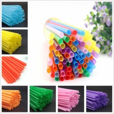 200Pcs Plastic Coloured Drinking Straws Birthday wedding Celebration Disposable
