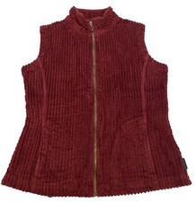 Woolrich Full Zip Up Corduroy Vest Deep Ruby Size Small EUC