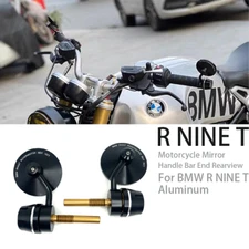 Handlebar Bar End Rear View Mirrors For BMW R9T RNINET Pure Scrambler 2014-2023