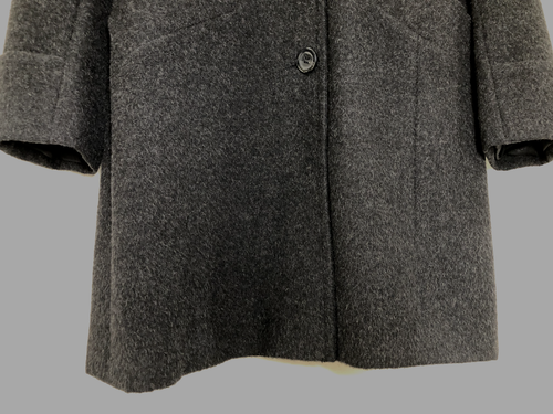 Lanificio 100% Baby Alpaca Sz Small 34" Chest Gray Coat Peru Italian Lining - Picture 4 of 13