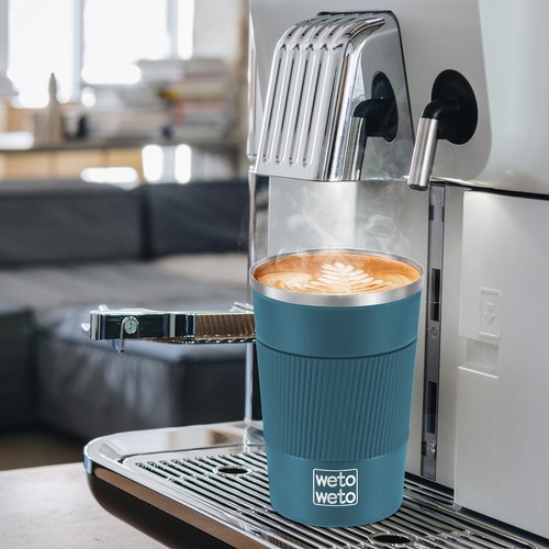 12 Oz Insulated Coffee Cup Spill Proof Travel Coffee Mug Vacuum Stainless Steel - Picture 6 of 7