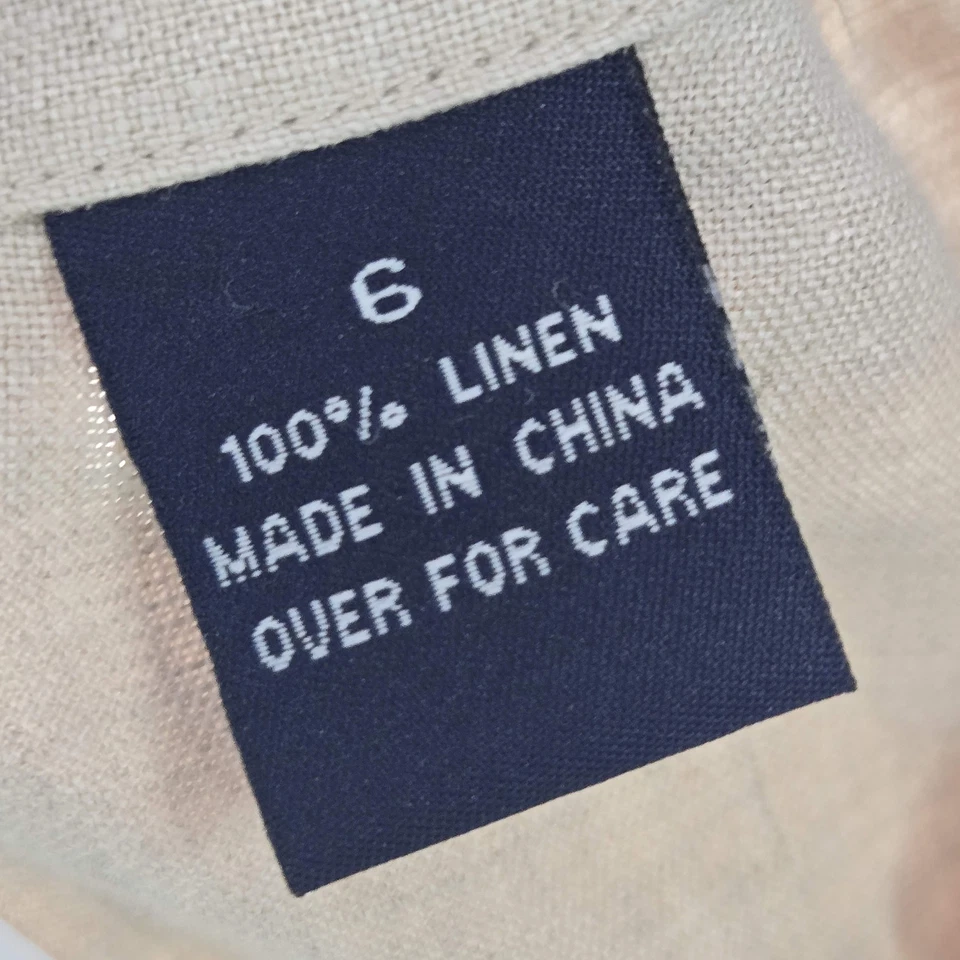 Vestido para mujer The Limited 6 beige lino camisa maxi botón sin mangas LEER Foto 4 de 4