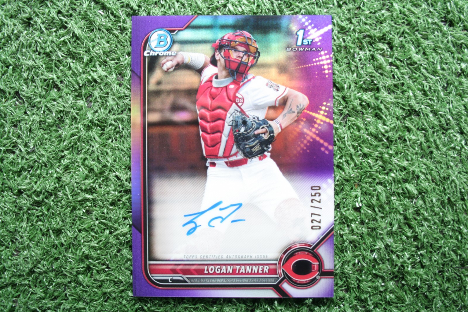 Logan Tanner 2022 Bowman Chrome Draft Autographs #CDA-LT Purple Refractor /250