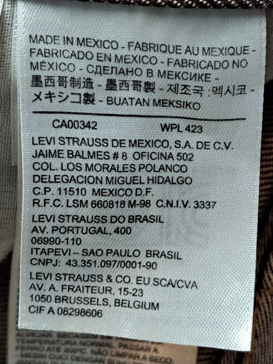 Levis 501 Men's Jeans Size 34x30 Button Fly Circle R Trademark Red