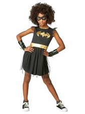 DC Comics Batgirl Batman Dress Gauntlets  Mask Halloween Costume L 12-14 