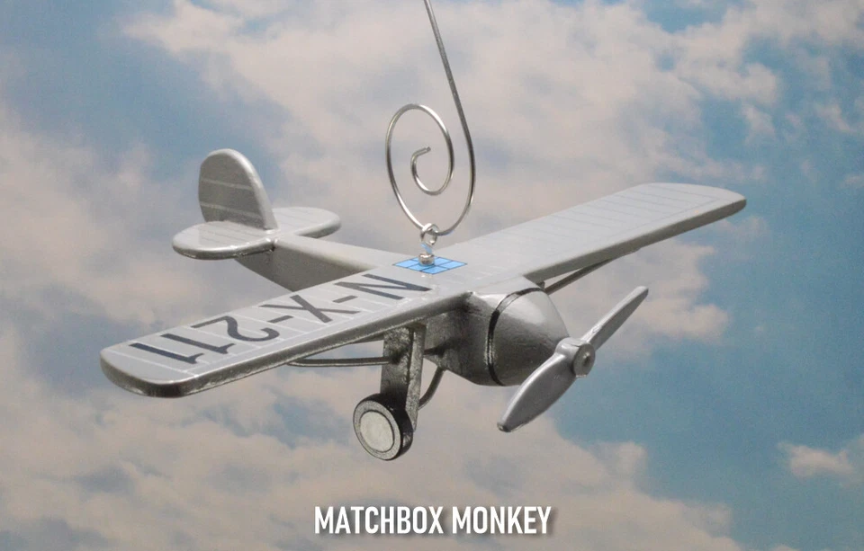 Ryan Spirit of St Louis Madera Pintada a Mano Adorno de Navidad Avión Lindbergh Foto 4 de 4