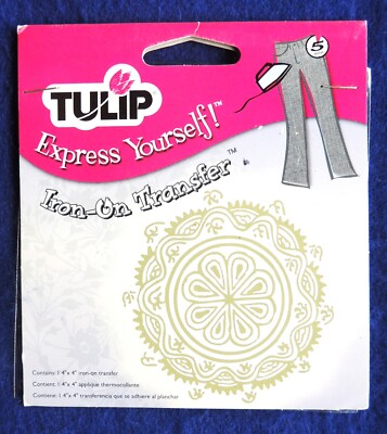 ''Orange Crush'' Flower Iron-On Transfer Applique Washable 4'' x 4'' Tulip #IRT24037