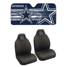 NEW NFL DALLAS COWBOYS 2PC Seat Covers  Windshield Folding Sun Shade Set
