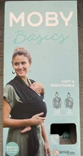 Moby Basics Baby Wrap Carrier 8-33lbs, Color Black, New in Opened Box, One Size