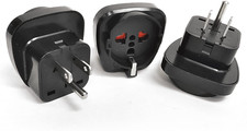 Plug Adapter Convert Grounded Schuko Type E/F Connection to US Type 3 Pack NEW