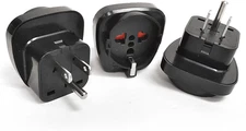 Plug Adapter Convert Grounded Schuko Type E/F Connection to US Type 3 Pack NEW