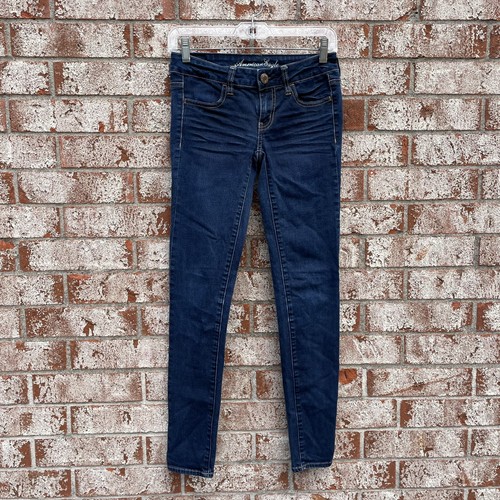 American Eagle Womens Blue Denim Low Rise Rise Jeggings Size 0 Regular |  eBay