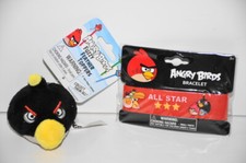 Angry Birds Fuzzy Feather Pencil Topper Bracelet All Star Rubber Wrist Band New