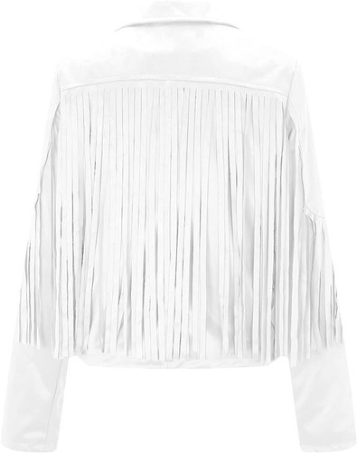 Sexy Chaqueta Moto Blanca💗Talla L - Imagen 3 de 13