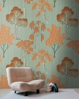 Fototapete Vlies Abstrakt Natur BäUme BläTter GrüN Orange 39887-1 (5,61€/1Qm)