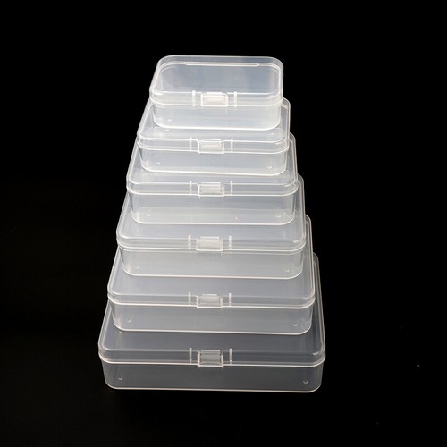 New Mini Square Clear Plastic Small Box Jewelry Storage Container Beads Case Box - Imagen 18 de 29