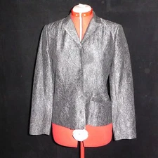 Vintage Nicole Miller Collection Black Blazer Jacket Metallic Made in USA Size 4