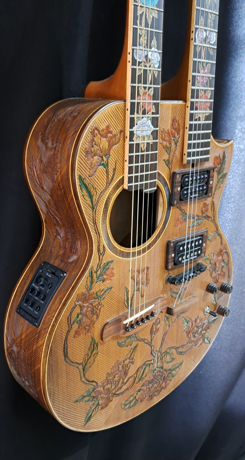 Blueberry NEW IN STOCK Handmade Double Neck Acoustic & Electric Guitar