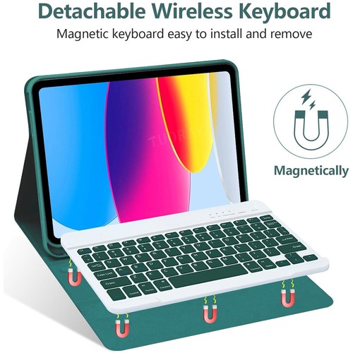 Bluetooth Keyboard With Case Cover For iPad 5/6/7/8/9/10th Air 6 5 4 3 Pro 11 M2 - Picture 16 of 66