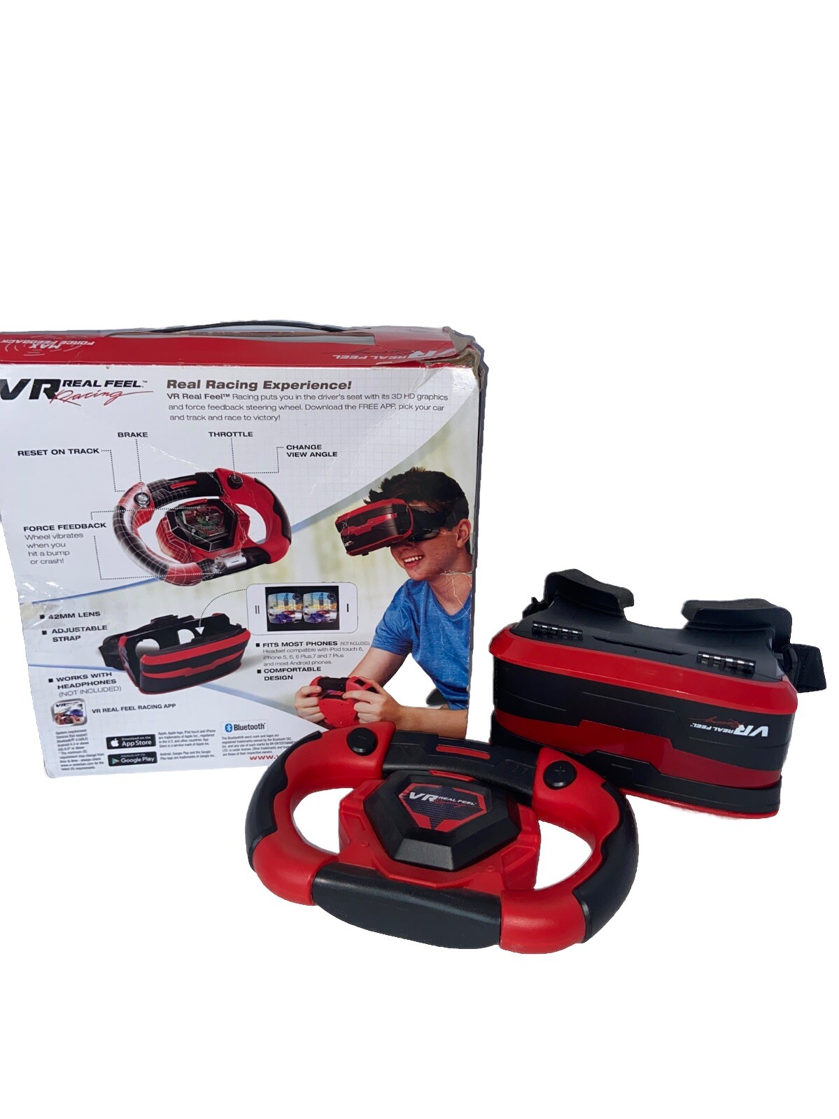 VR Real Feel Racing Virtual Reality Car Racing Gaming System Wheel & Goggles