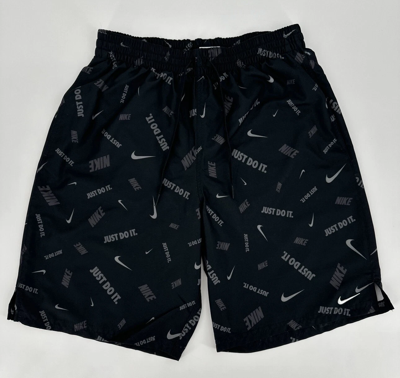 Nike Shorts Men Small Just Do It Black White Beach Swim Running 90s NESSB590-001