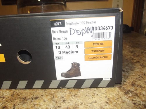 Ariat H20 Steel Toe Treadfast Waterproof 6" Work Boots 10034673 Mens Size 10 New - Picture 6 of 6