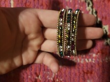 Set of 3 jeweled baby toddler size bangle bracelets set jewelry