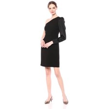 Eliza J NEW One Sleeve Sheath Dress Black Size 10 MSRP$128