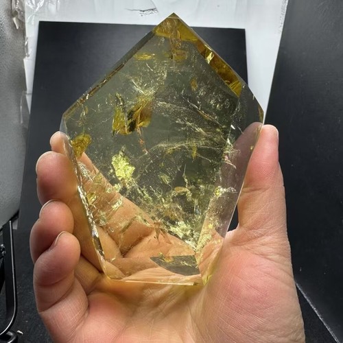 Raro cuarzo citrino natural cristales transparentes muestra mineral curación 450 g - Imagen 8 de 9