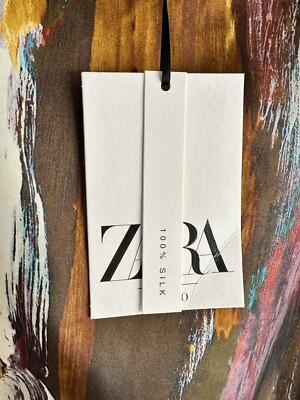 ZARA PRINTED 100% SILK TUNIC DRESS LIMITED EDITION NWT XS-S